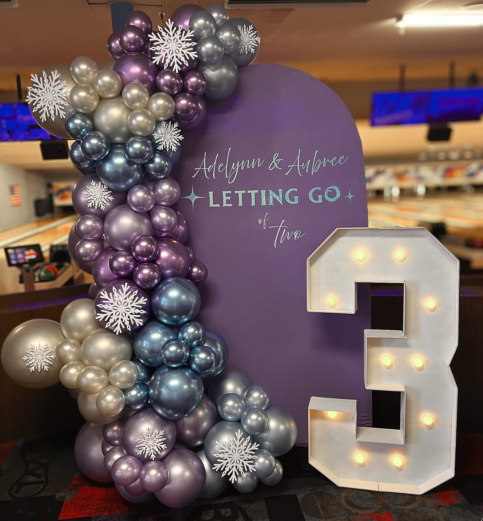 Birthday celebration balloon wall
